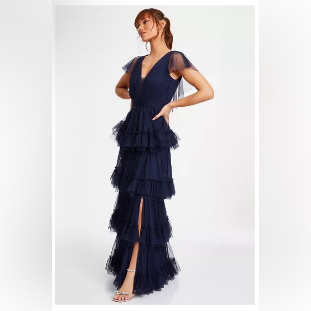 NWT QUIZ Women's Tule Tiered Maxi Dress